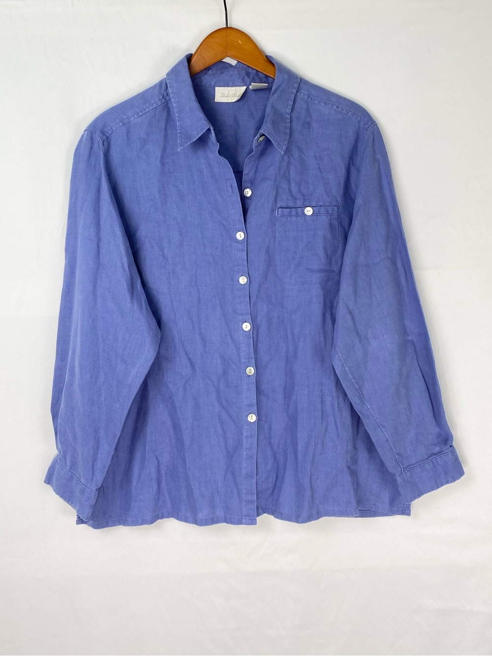 Vintage Studio Works Linen Shirt in Periwinkle Blue with